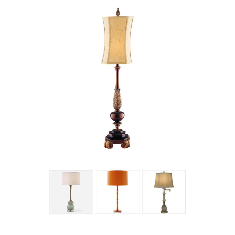 Atlas Lighting & Home Sweet Ginger Antique Gold Table Lamp with Champagne Faux Silk Shade