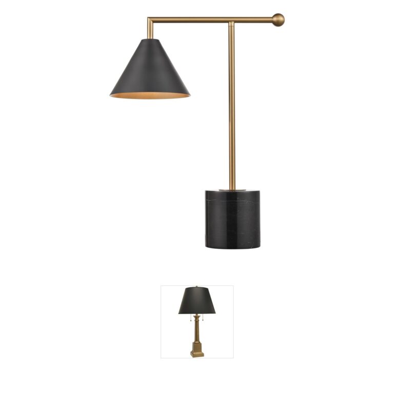 Atlas Lighting & Home Halton Marble & Steel Desk Lamp