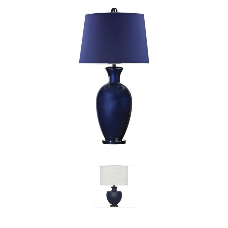 Atlas Lighting & Home Helensburugh Navy Glass Table Lamp