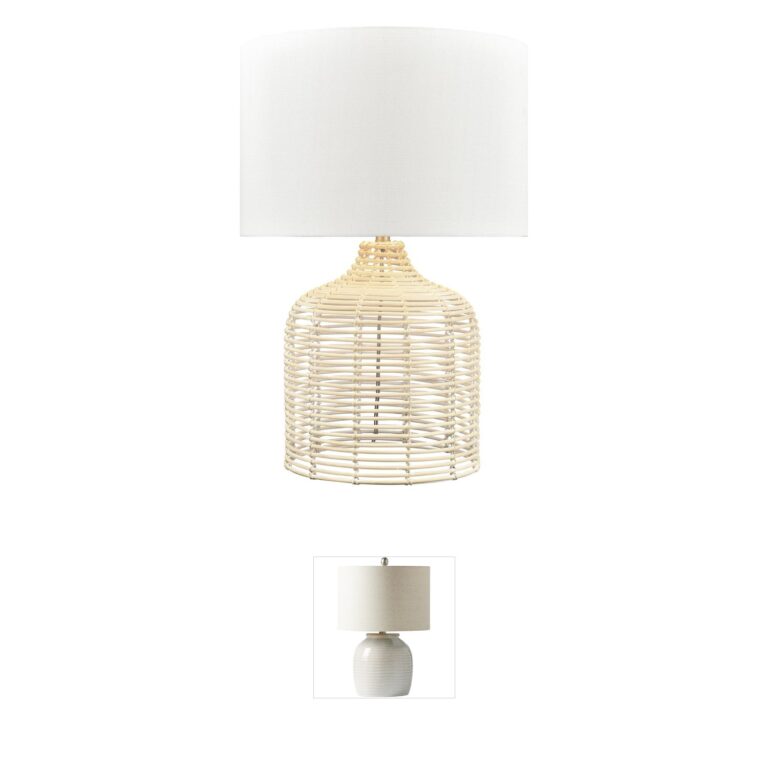 Atlas Lighting & Home Crawford Cove Bleached Rattan Table Lamp