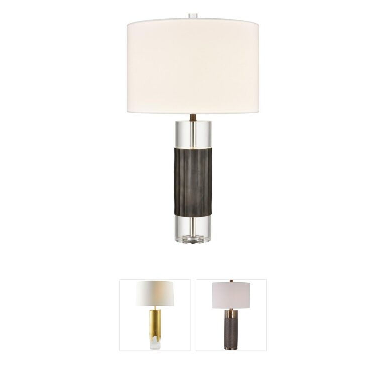 Atlas Lighting & Home Journey Black Steel & Crystal Table Lamp