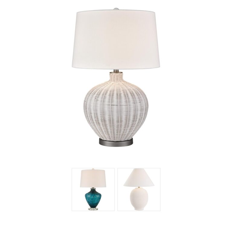 Atlas Lighting & Home Brinley Rattan & Linen Table Lamp