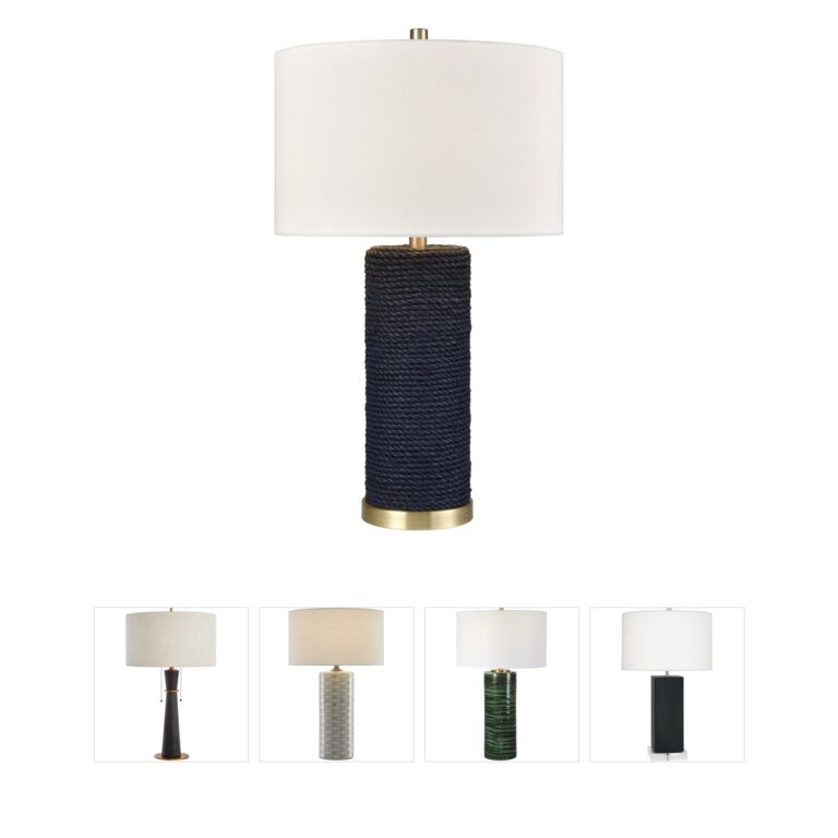 Atlas Lighting & Home Sherman Navy Rope and Steel Table Lamp