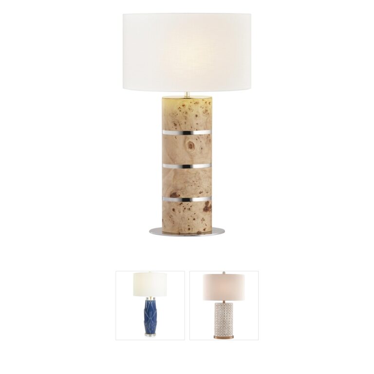 Atlas Lighting & Home Cahill Natural Burl Wood Table Lamp