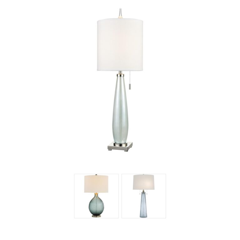 Atlas Lighting & Home Confection 41-Inch Seafoam Blue Art Glass Table Lamp