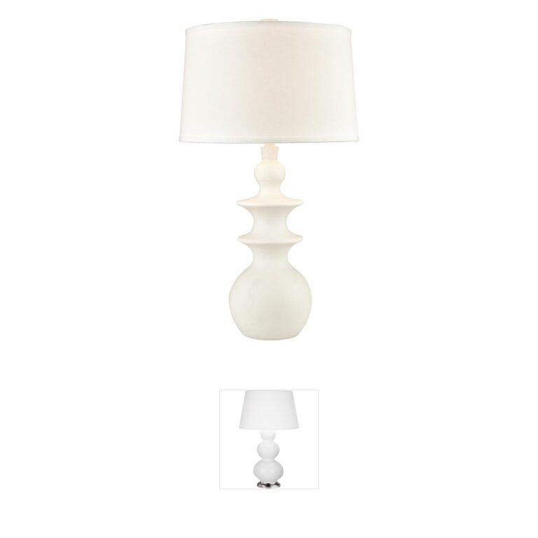 Atlas Lighting & Home Depiction Matte White Resin Table Lamp