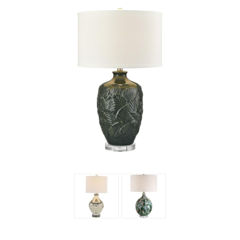 Atlas Lighting & Home Goodell Ceramic Table Lamp with Green Glaze
