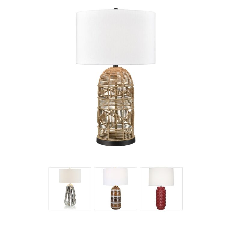 Atlas Lighting & Home Peckham Natural Paper Cord Table Lamp