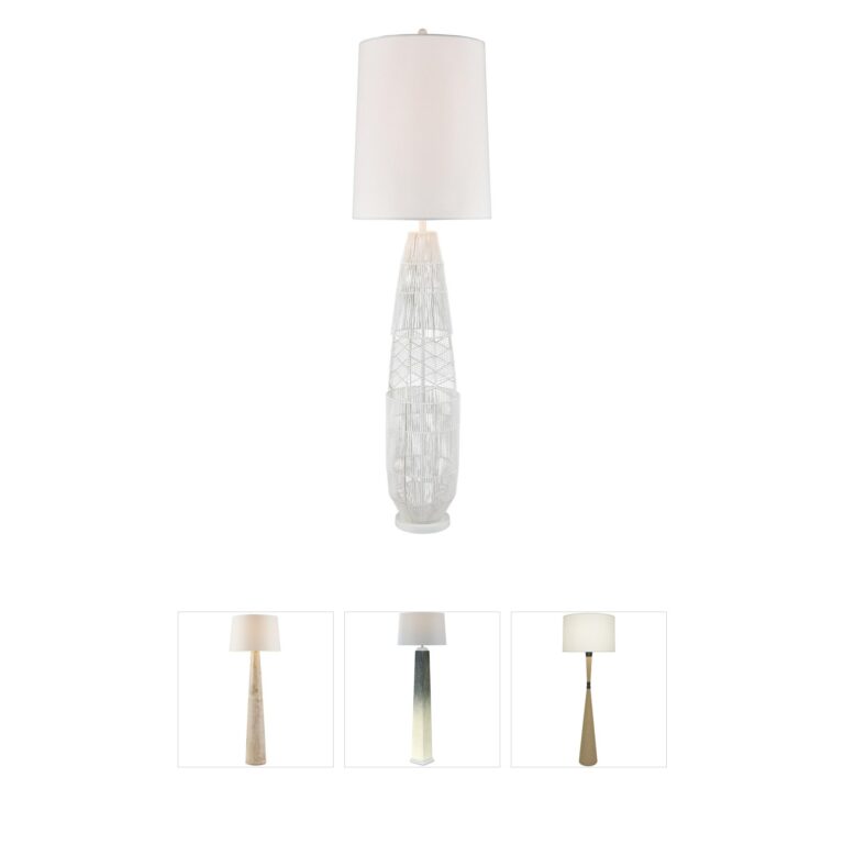 Atlas Lighting & Home Husk White Paper Cord Floor Lamp