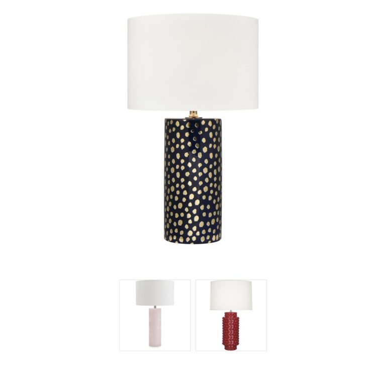 Atlas Lighting & Home Signe 26-Inch Navy Ceramic Table Lamp