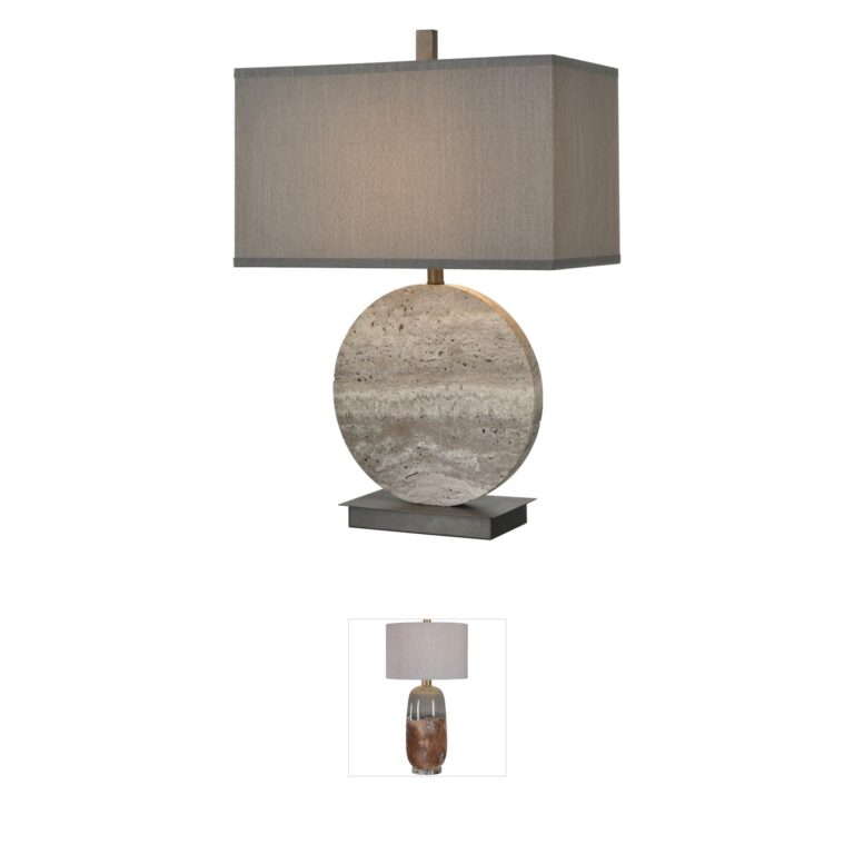 Atlas Lighting & Home Vermouth Gray Marble Table Lamp