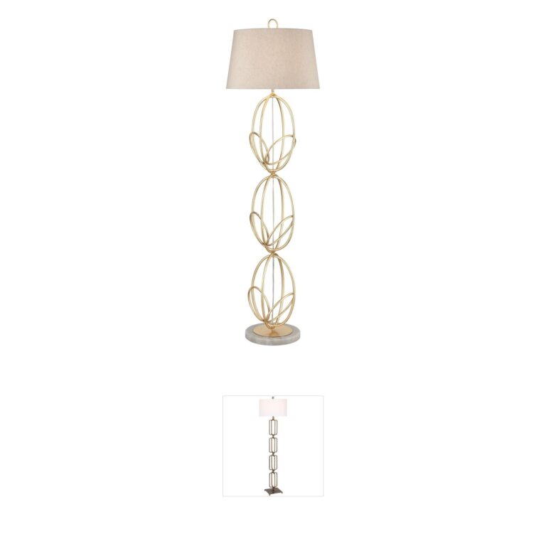 Atlas Lighting & Home Morely Gold Leaf and Marble Floor Lamp