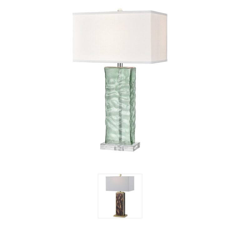 Atlas Lighting & Home Arendell Wave Textured Glass Table Lamp