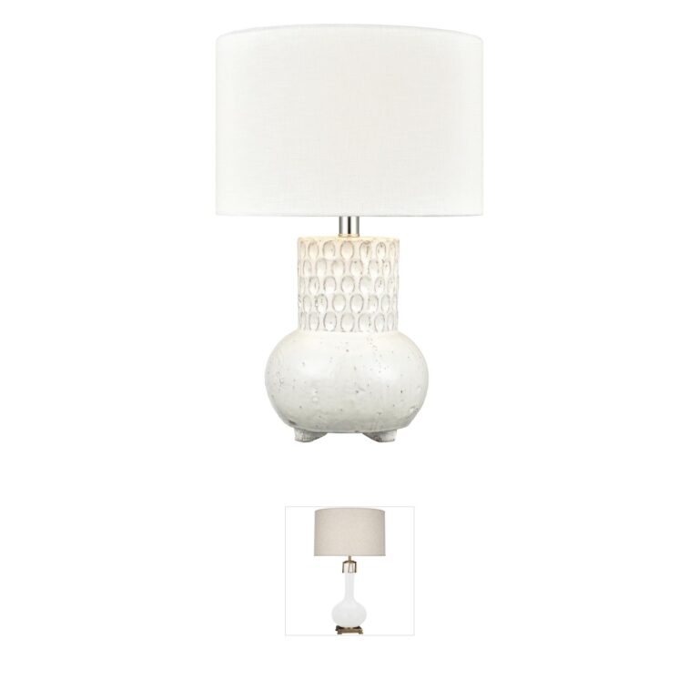 Atlas Lighting & Home Delia White Ceramic Table Lamp