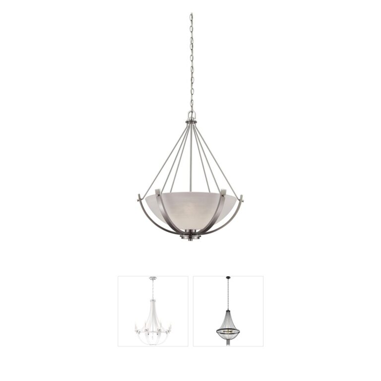 Atlas Lighting & Home Casual Mission 3-Light Brushed Nickel Round Chandelier