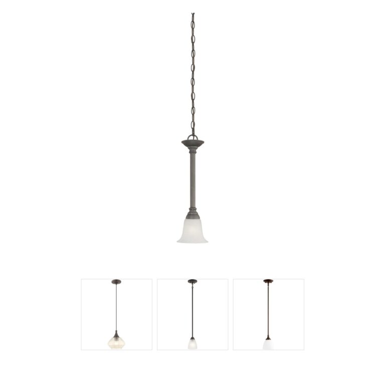 Atlas Lighting & Home Riva Painted Bronze Mini Pendant with Alabaster Glass Shade