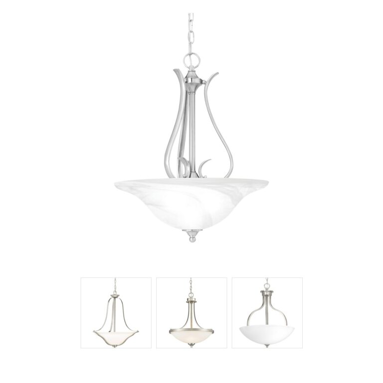 Atlas Lighting & Home Prestige Brushed Nickel Alabaster Glass Pendant