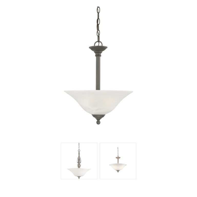 Atlas Lighting & Home Riva 16-Inch Painted Bronze and Alabaster Glass Pendant