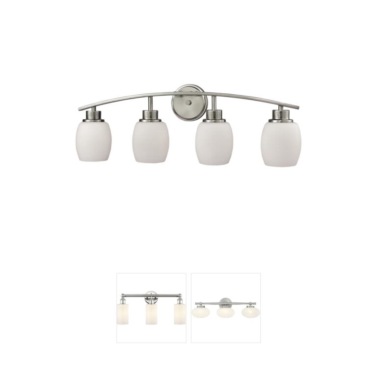 Atlas Lighting & Home Casual Mission 28" 4-Light Brushed Nickel Vanity with White Opal Glass
