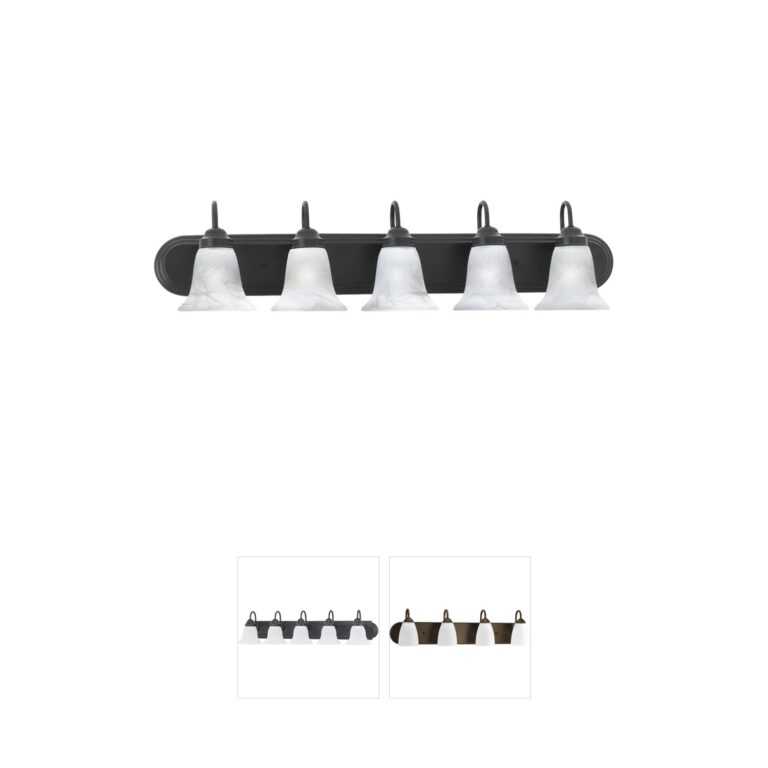 Atlas Lighting & Home Homestead 36-Inch 5-Light Alabaster Glass Vanity Light