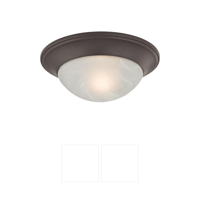 Atlas Lighting & Home Fluor 1-Light Alabaster Glass Flush Mount