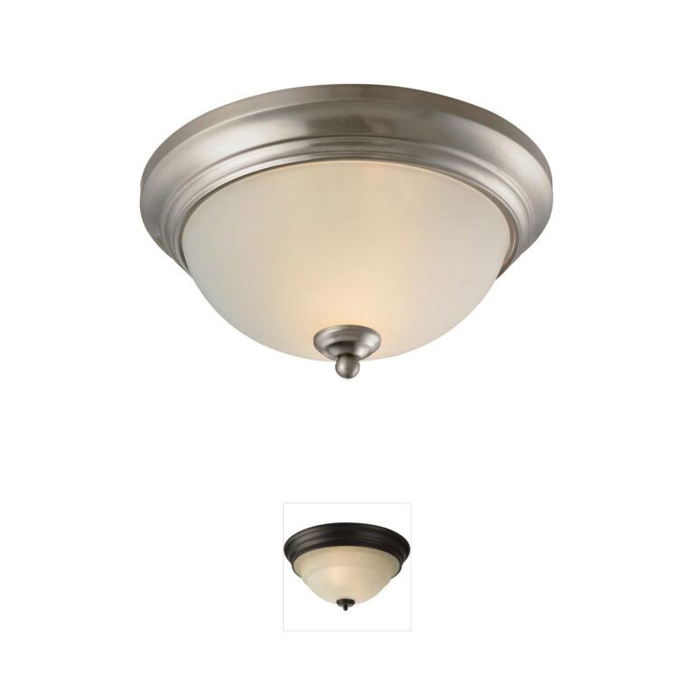 Atlas Lighting & Home Huntington Alabaster Glass Flush Mount in Brushed Nickel