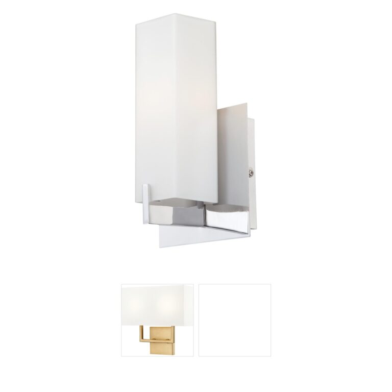Atlas Lighting & Home Moderno 8-Inch Alabaster Glass Chrome Wall Sconce