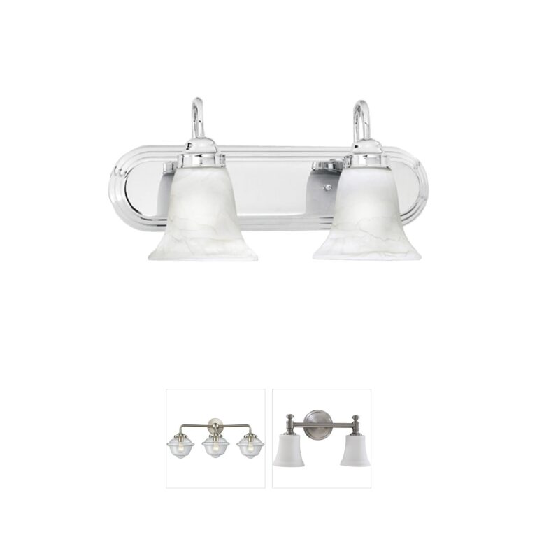 Atlas Lighting & Home Homestead 18" 2-Light Chrome Vanity with Alabaster Glass
