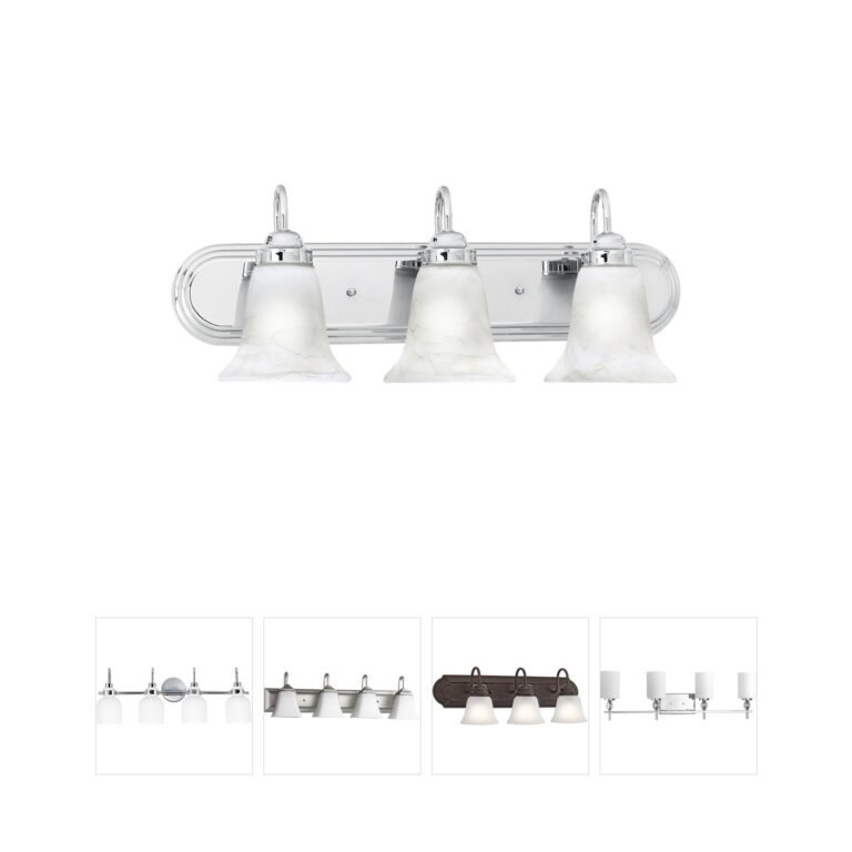 Atlas Lighting & Home Homestead 24" 3-Light Chrome Vanity with Alabaster Glass