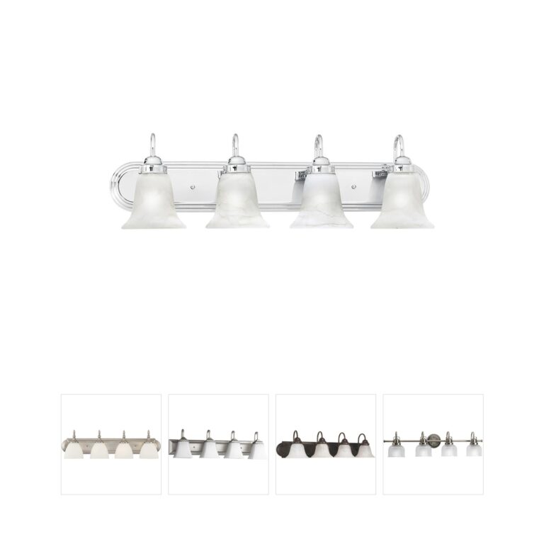 Atlas Lighting & Home Homestead 4-Light Chrome Vanity Light with Alabaster Glass