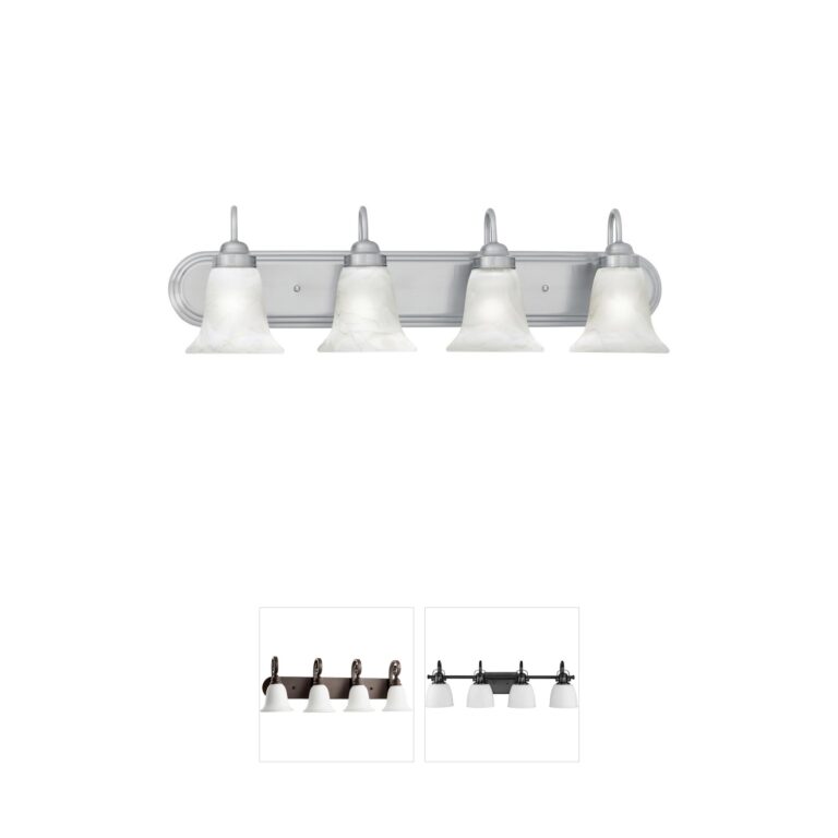 Atlas Lighting & Home Homestead 30" 4-Light Brushed Nickel Alabaster Glass Vanity Light
