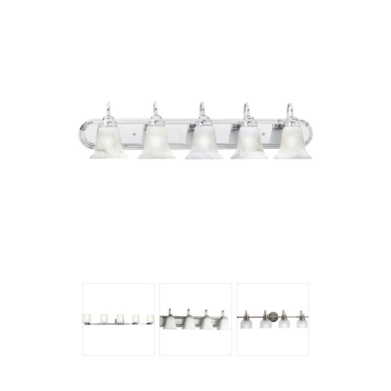 Atlas Lighting & Home Homestead 5-Light Chrome Vanity with Alabaster Glass
