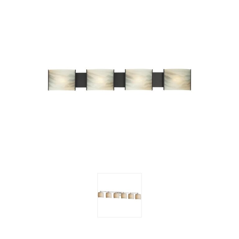 Atlas Lighting & Home Pannelli 4-Light Honey Alabaster Glass Vanity Light