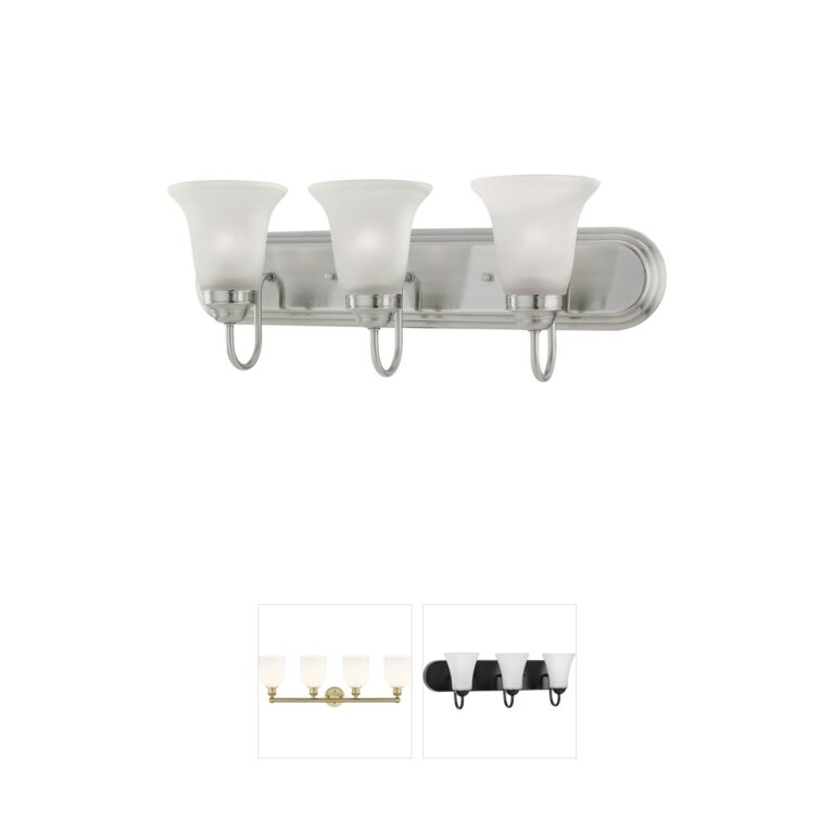 Atlas Lighting & Home Whitmore 3-Light Satin Pewter Etched Glass Vanity