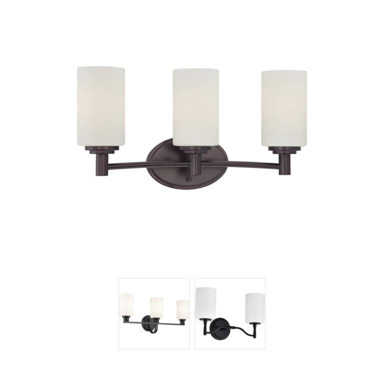 Atlas Lighting & Home Pittman 3-Light Sienna Bronze Vanity with Etched Opal Glass
