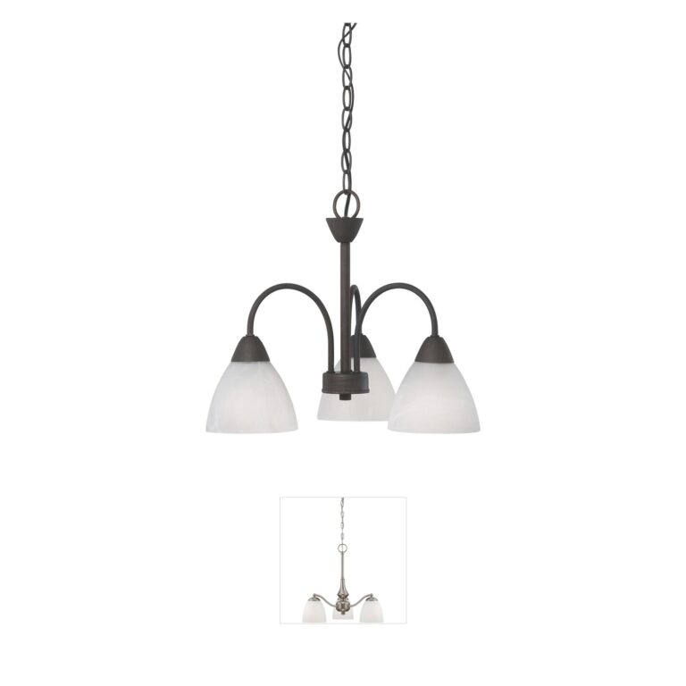 Atlas Lighting & Home Tia 17.75-Inch 3-Light Painted Bronze Chandelier