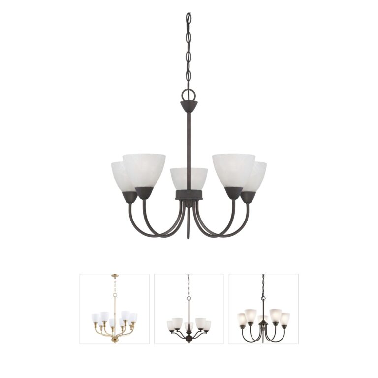 Atlas Lighting & Home Tia 22.5" Painted Bronze 5-Light Chandelier