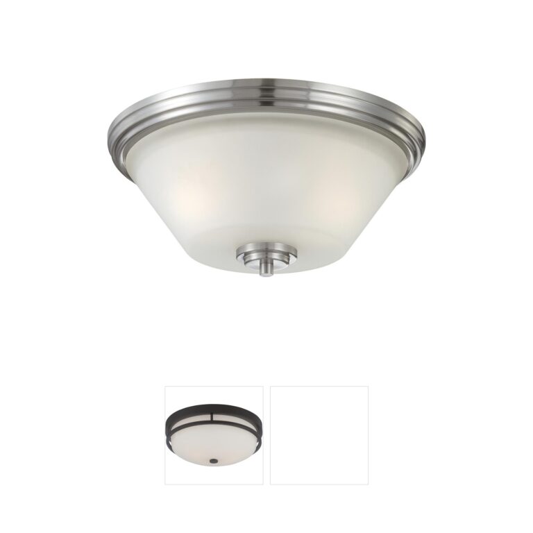 Atlas Lighting & Home Pittman 14-Inch 2-Light Brushed Nickel Flush Mount
