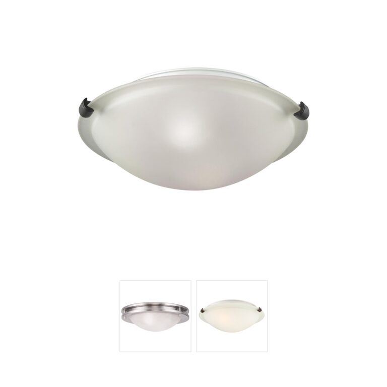Atlas Lighting & Home Sunglow 13-Inch Brushed Nickel and Frosted Glass Flush Mount