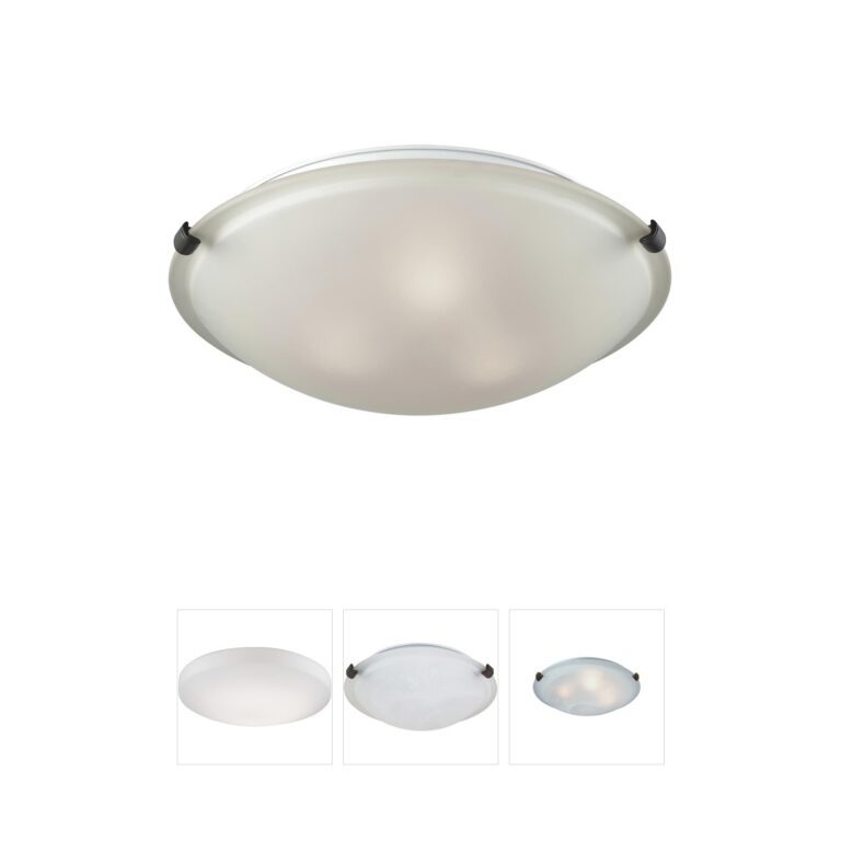 Atlas Lighting & Home Sunglow 17-Inch Brushed Nickel and Frosted Glass 3-Light Flush Mount