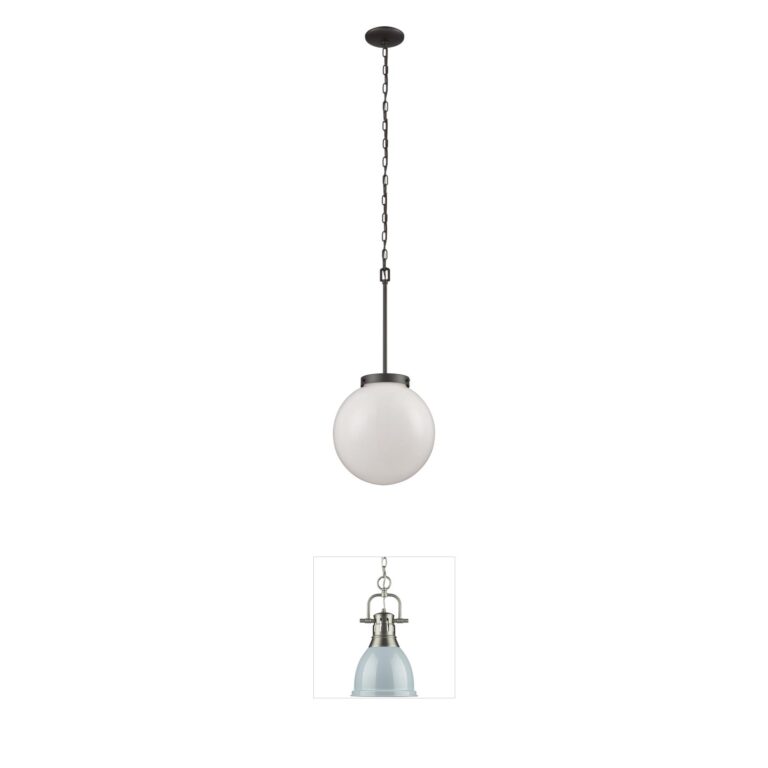 Atlas Lighting & Home Beckett Oil Rubbed Bronze Mini Pendant with White Glass