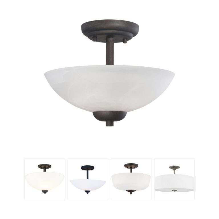 Atlas Lighting & Home Tia Painted Bronze Frosted Glass Semi-Flush Mount