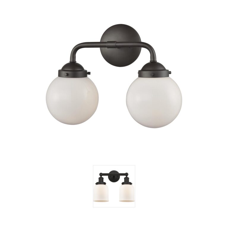Atlas Lighting & Home Beckett 2-Light Oil Rubbed Bronze Vanity with Frosted Glass