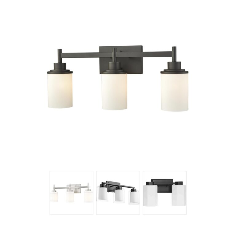 Atlas Lighting & Home Belmar 3-Light Oil Rubbed Bronze Vanity Light with Frosted Glass