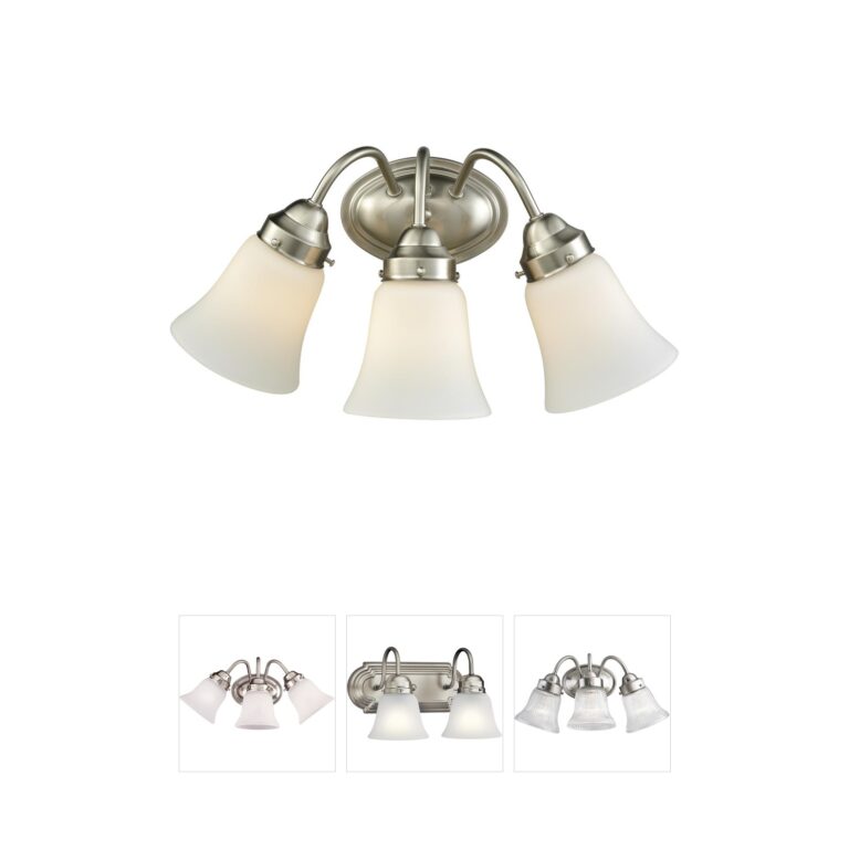 Atlas Lighting & Home Califon 17-Inch 3-Light Brushed Nickel Vanity with Frosted Glass