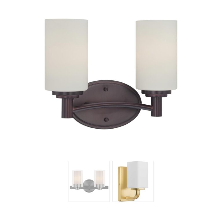 Atlas Lighting & Home Pittman Sienna Bronze Steel 2-Light Vanity Light
