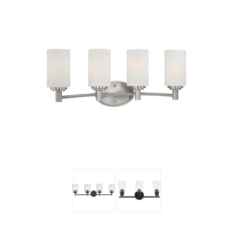 Atlas Lighting & Home Pittman 24-Inch 4-Light Brushed Nickel Vanity Light
