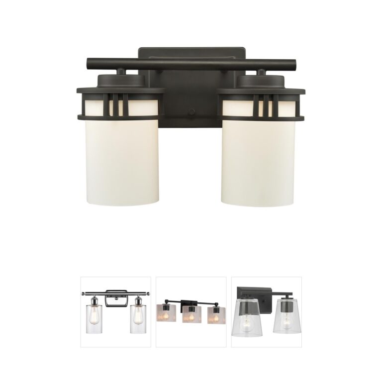 Atlas Lighting & Home Ravendale 12-Inch 2-Light Oil Rubbed Bronze Vanity Light with Frosted Glass