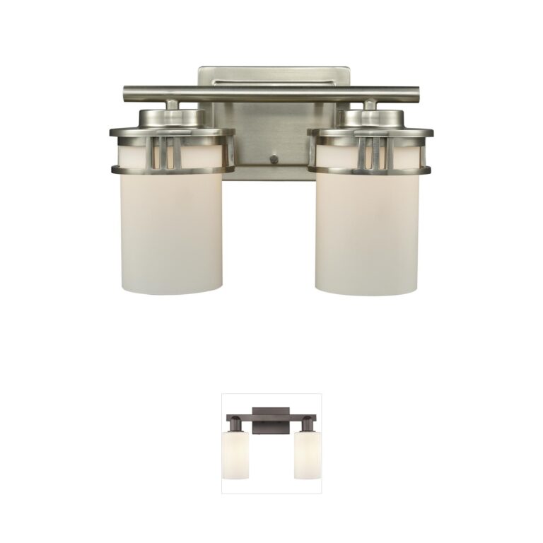 Atlas Lighting & Home Ravendale 12-Inch 2-Light Brushed Nickel Vanity Light