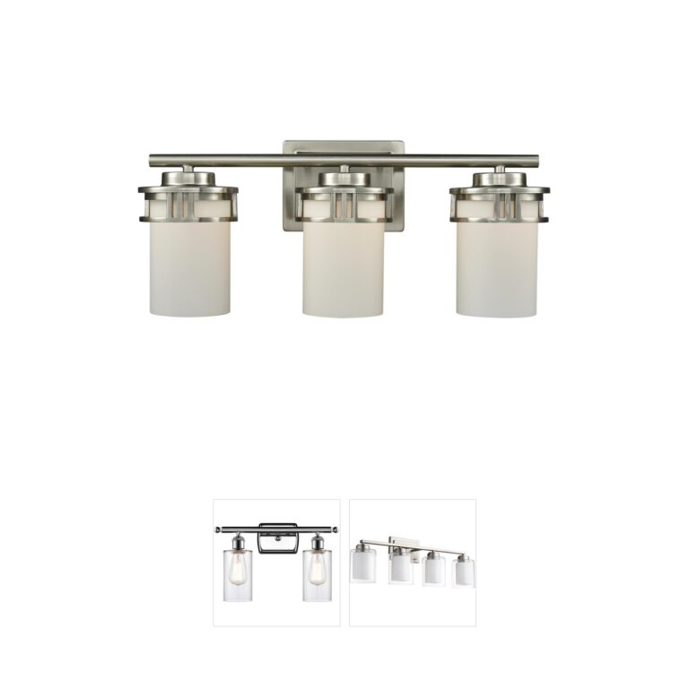 Atlas Lighting & Home Ravendale 3-Light Brushed Nickel Vanity Light
